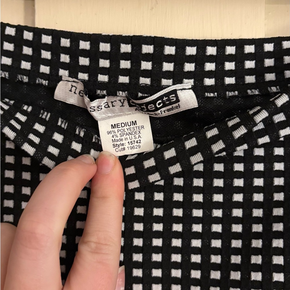 Necessary Objects Black And White Checkered Skirt… - image 4